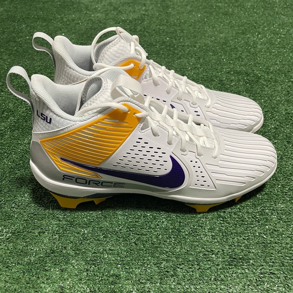 Nike Force Savage Pro 3 LSU Tigers Size 15 White Football Cleats FJ5748-105